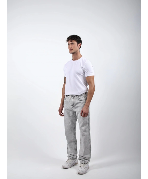 Baggy Kot Pantolon Açık Gri