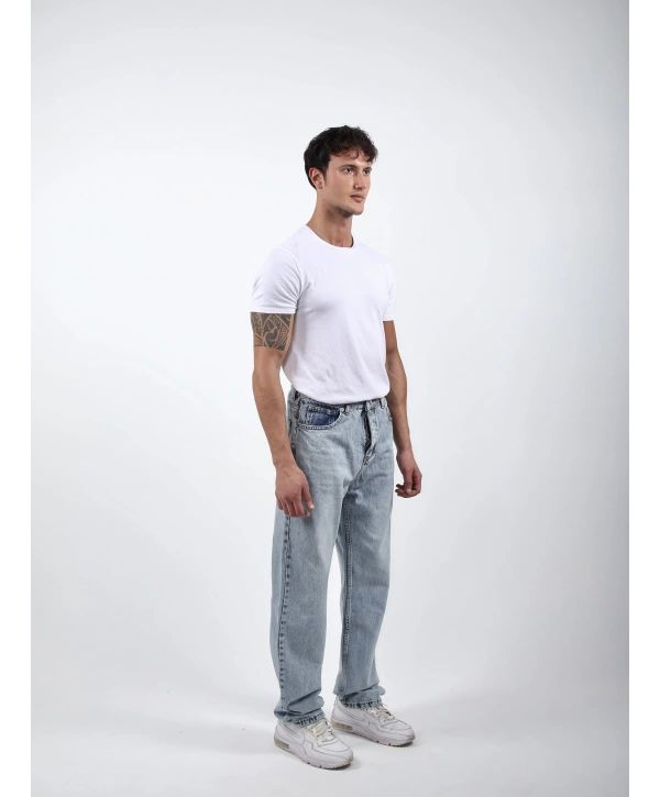 Baggy Kot Pantolon Açık Mavi