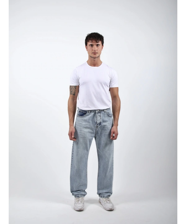 Baggy Kot Pantolon Açık Mavi