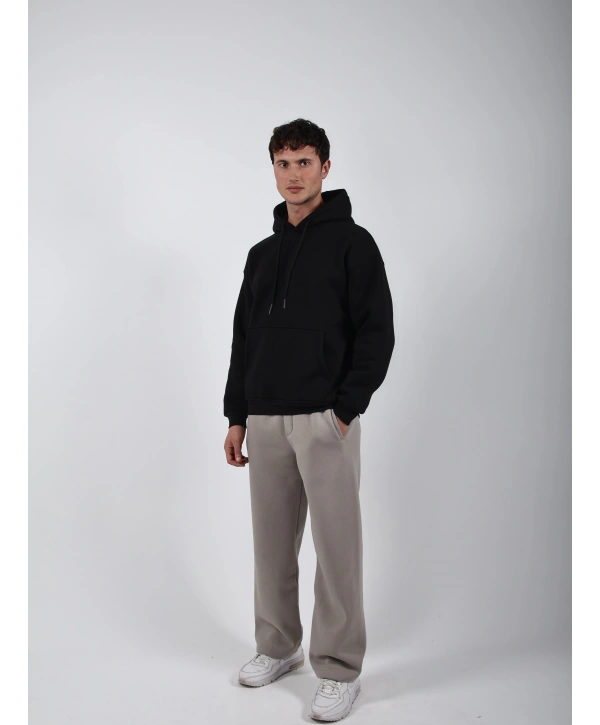 Basic Polarlı Baggy Eşofman Altı Taş