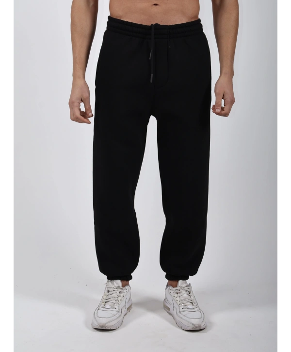 Basic Polarlı Lastikli Eşofman Altı Siyah