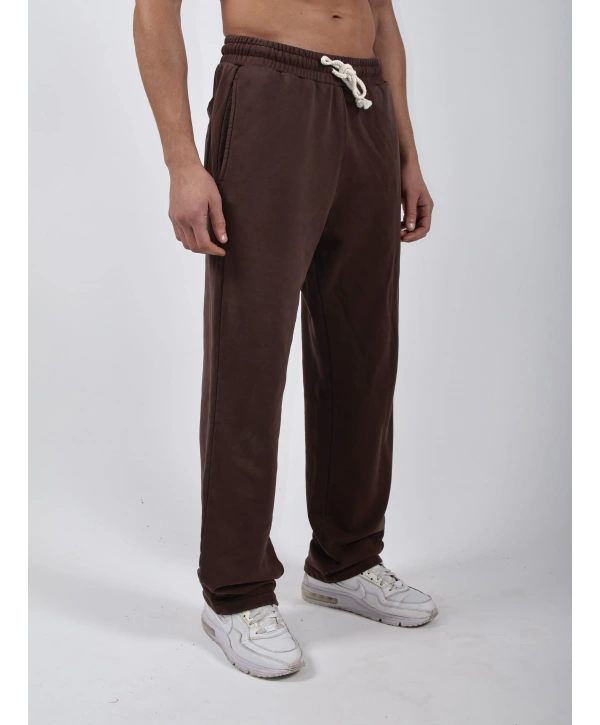 Comfort Basic Sweatshırt Baggy Eşofman Takım Kahve