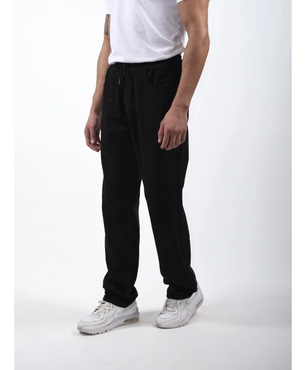 Lastikli Baggy Kot Pantolon Siyah