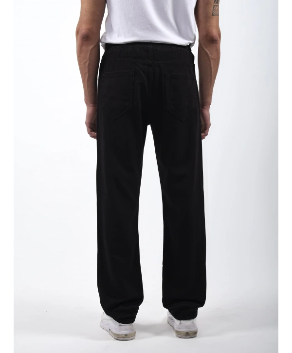 Lastikli Baggy Kot Pantolon Siyah