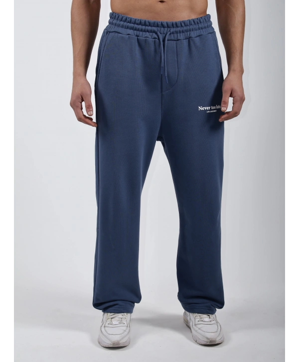 Never Too Late Kapşonlu Baggy Eşofman Takımı Mavi