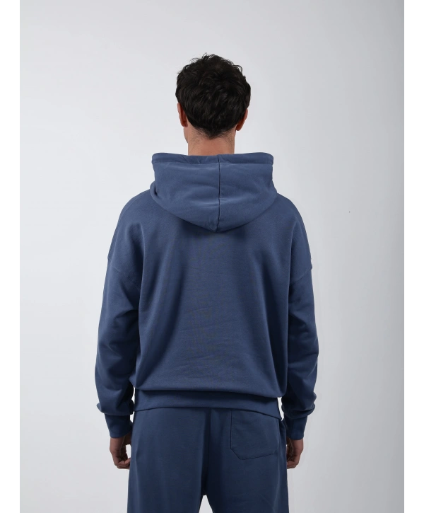 Never Too Late Kapşonlu Baggy Eşofman Takımı Mavi