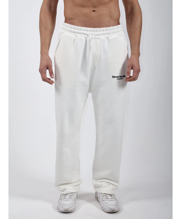 Never Too Late Kapşonlu Baggy Eşofman Takımı Beyaz