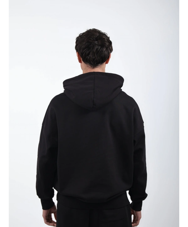 Never Too Late Kapşonlu Baggy Eşofman Takımı Siyah