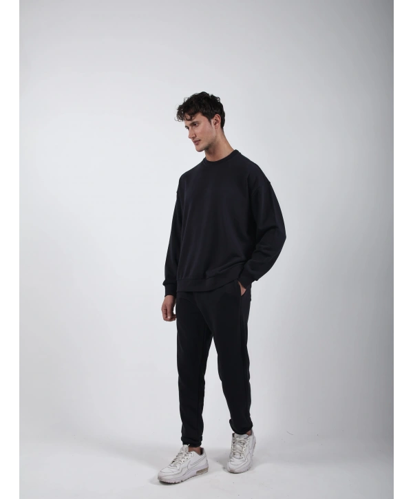 RelaxFit Basic Sweatshırt Relax Eşofman Takım Lacivert