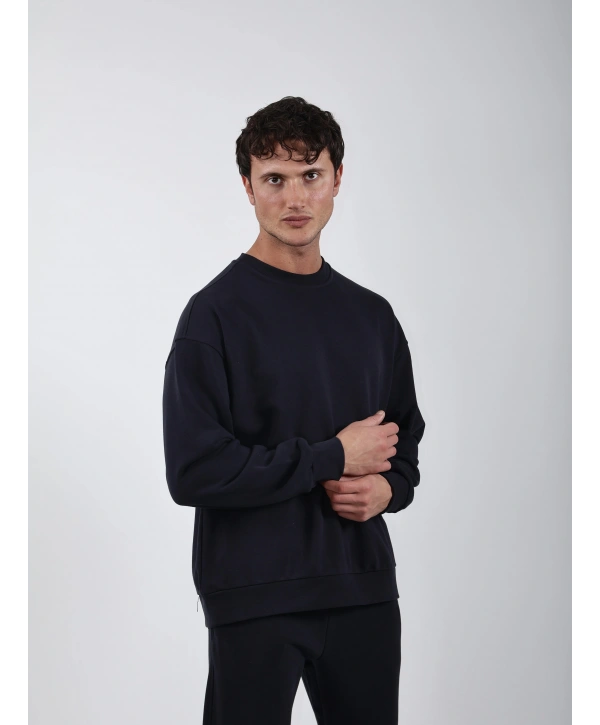 RelaxFit Basic Sweatshırt Relax Eşofman Takım Lacivert