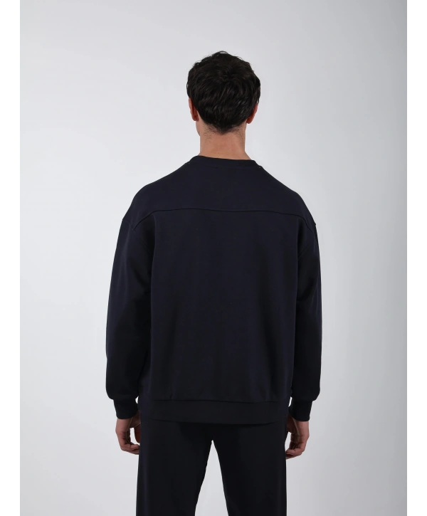 RelaxFit Basic Sweatshırt Relax Eşofman Takım Lacivert