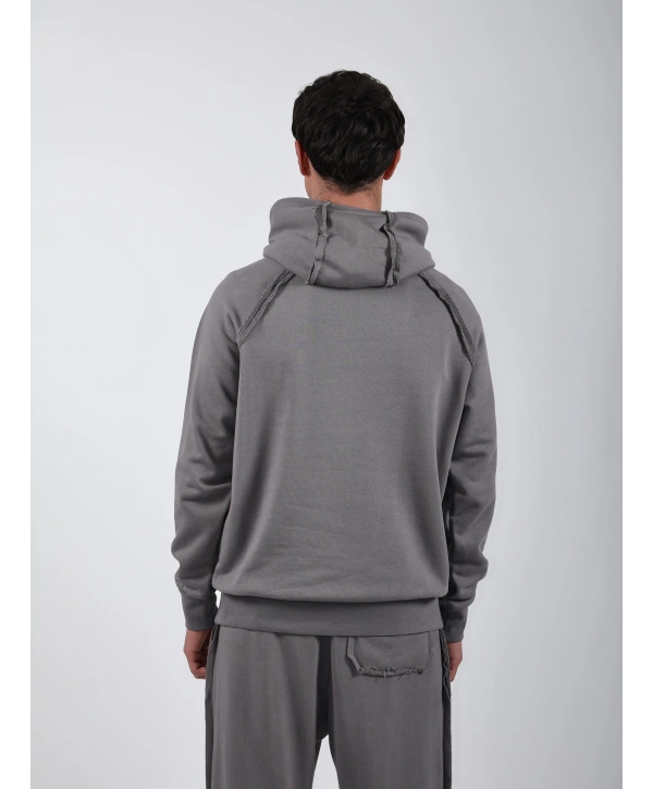 Yarım Fermuar Sweatshirt Bol Paça Baggy Eşofman Takımı Antrasit