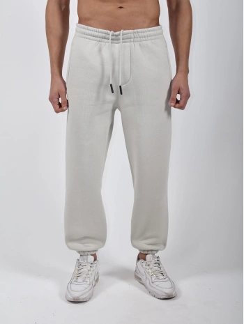 Basic Polarlı Lastikli Eşofman Altı Açık Gri