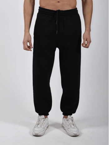 Basic Polarlı Lastikli Eşofman Altı Siyah