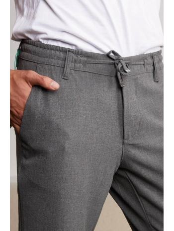 Jogger Doğal Doku Klasik Pantolon Koyu Gri