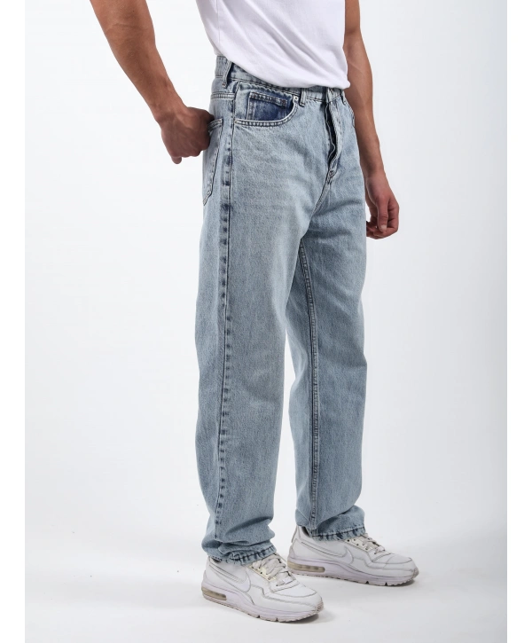 Baggy Kot Pantolon Açık Mavi