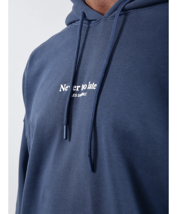 Never Too Late Kapşonlu Baggy Eşofman Takımı Mavi