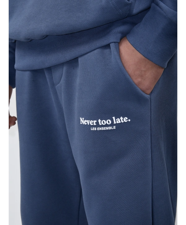 Never Too Late Kapşonlu Baggy Eşofman Takımı Mavi