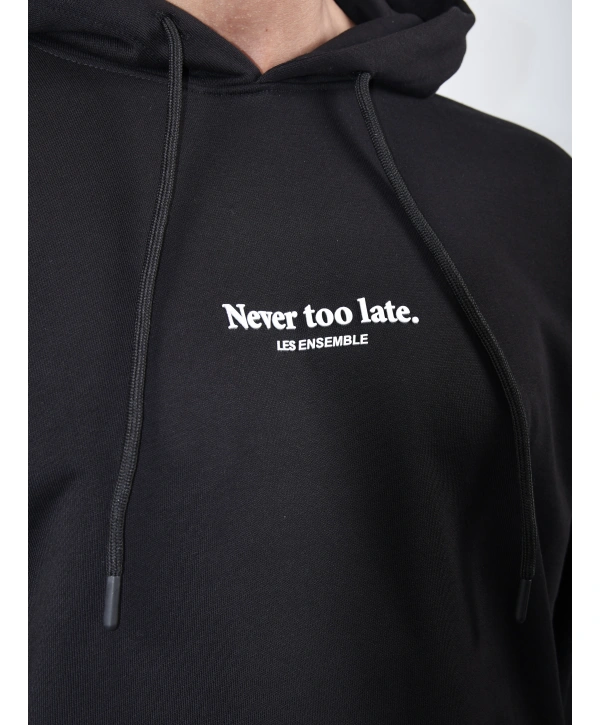 Never Too Late Kapşonlu Baggy Eşofman Takımı Siyah