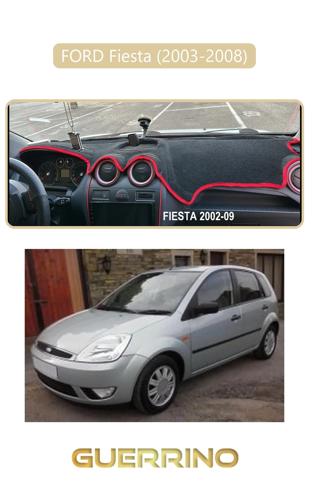 TOYOTA RAV4 (2000-2005)TORPİDO KORUMA HALISI KIRMIZI KENAR