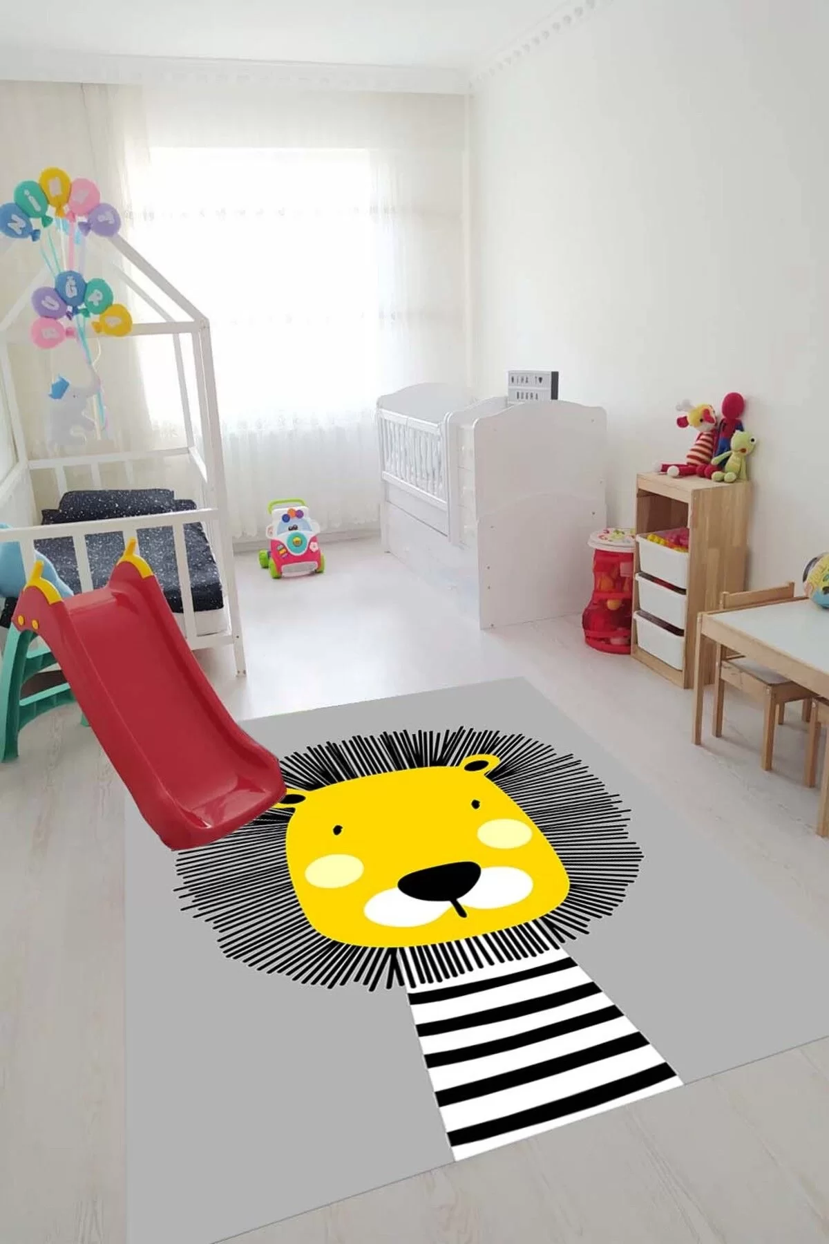 Oyun Halısı Makinede Yıkanabilir Kaymaz Taban Leke Tutmaz Antibakteriyel Çocuk Odası Halısı