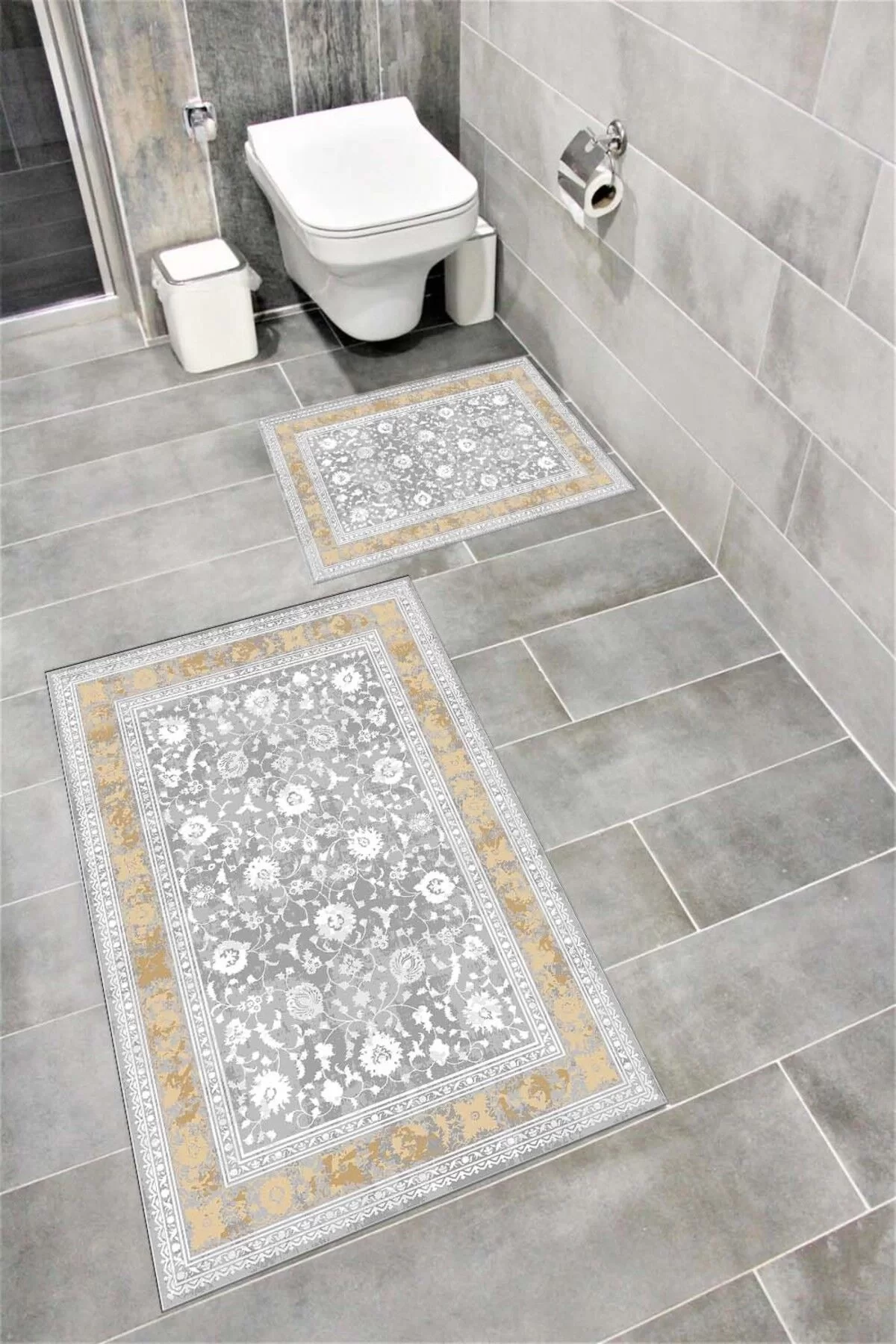Su Emici Yumuşak Kaymaz Taban Sünger Dolgulu Yıkanabilir Dekoratif Banyo Paspası-1016