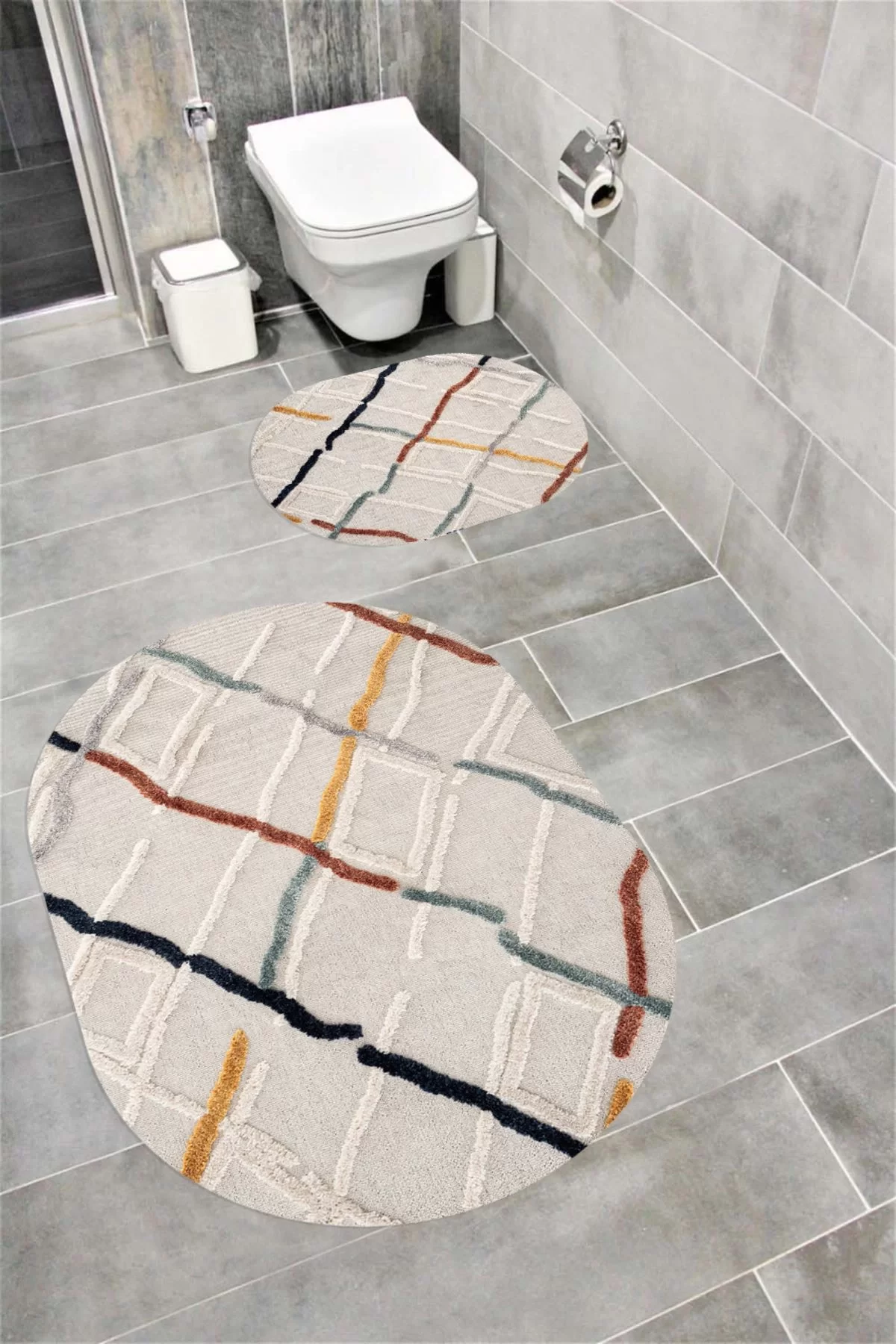 Su Emici Yumuşak Kaymaz Taban Sünger Dolgulu Yıkanabilir Dekoratif Banyo Paspası-1392