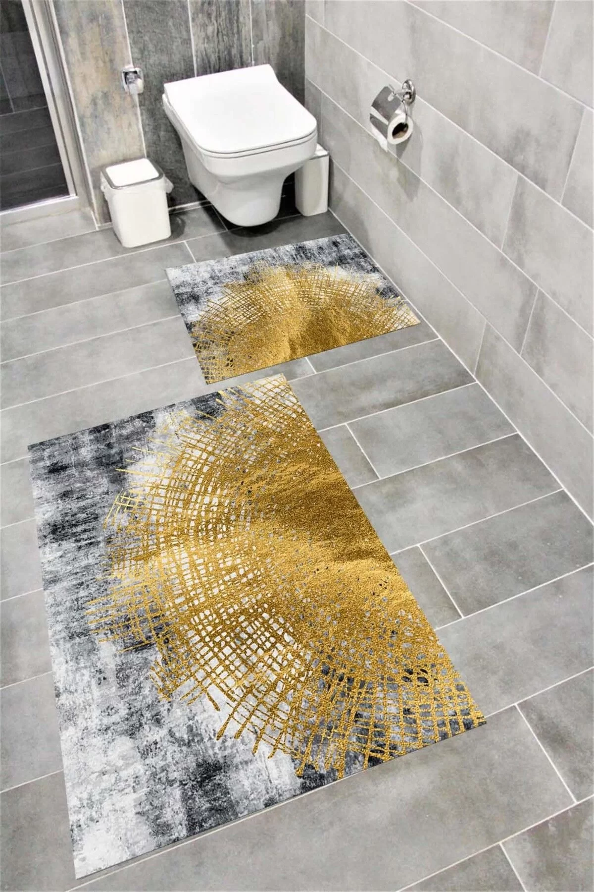 Su Emici Yumuşak Kaymaz Taban Sünger Dolgulu Yıkanabilir Dekoratif Banyo Paspası-1145