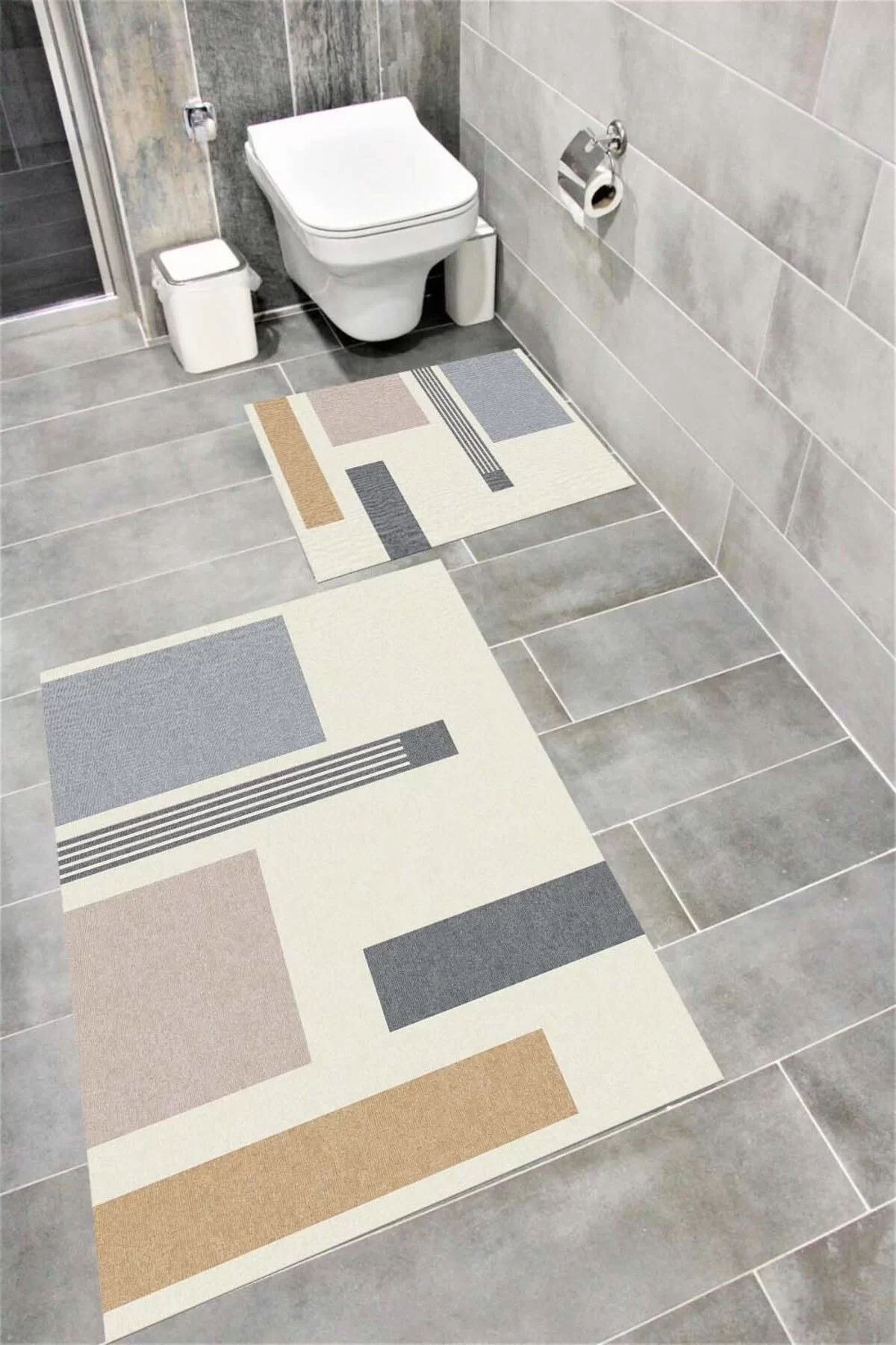 Su Emici Yumuşak Kaymaz Taban Sünger Dolgulu Yıkanabilir Dekoratif Banyo Paspası-1158