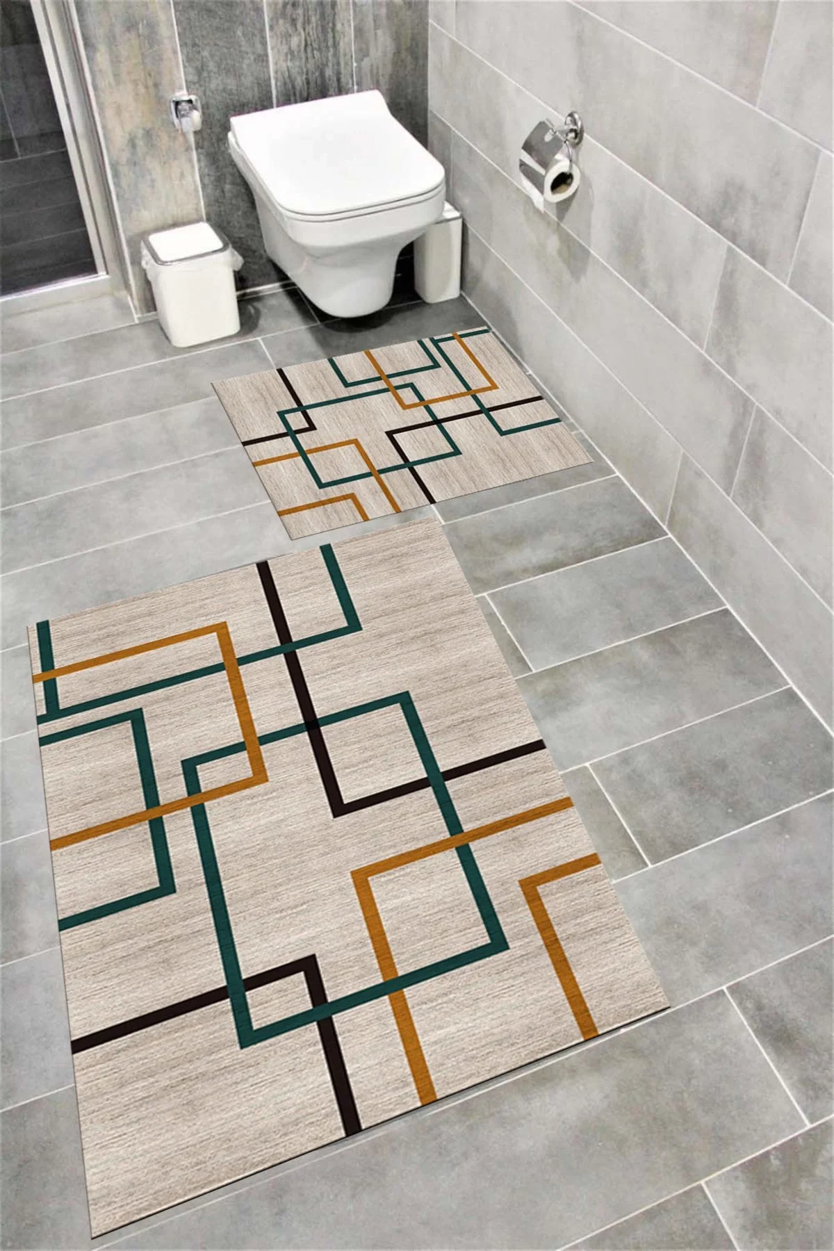 Su Emici Yumuşak Kaymaz Taban Sünger Dolgulu Yıkanabilir Dekoratif Banyo Paspası-mood