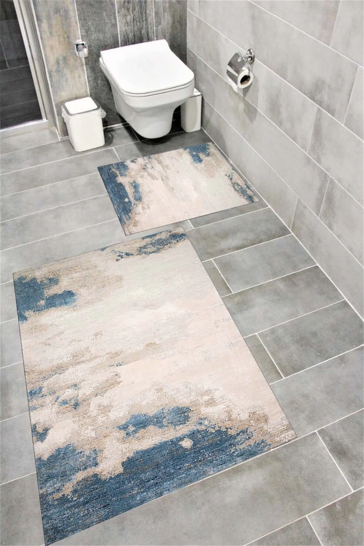 Su Emici Yumuşak Kaymaz Taban Sünger Dolgulu Yıkanabilir Dekoratif Banyo Paspası 1232