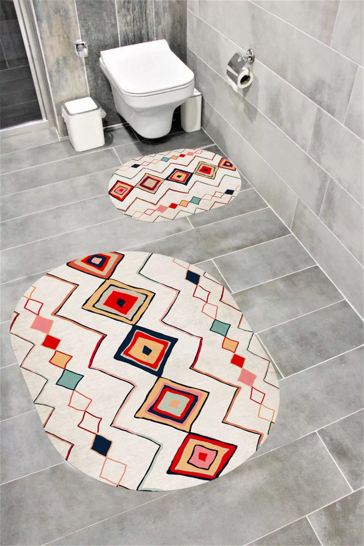 Su Emici Yumuşak Kaymaz Taban Sünger Dolgulu Yıkanabilir Dekoratif Banyo Paspası-iskandinavrenkli