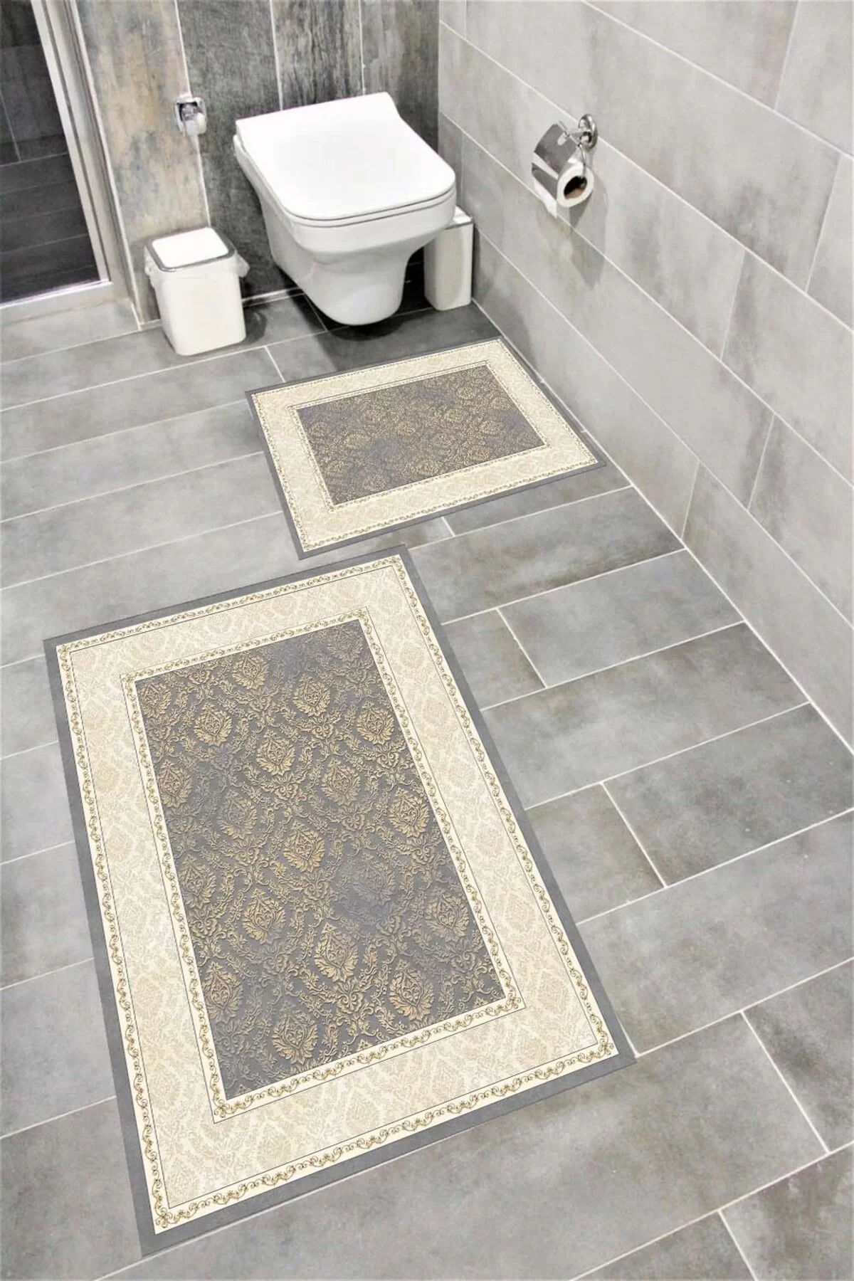 Su Emici Yumuşak Kaymaz Taban Sünger Dolgulu Yıkanabilir Dekoratif Banyo Paspası-1071yılmaz