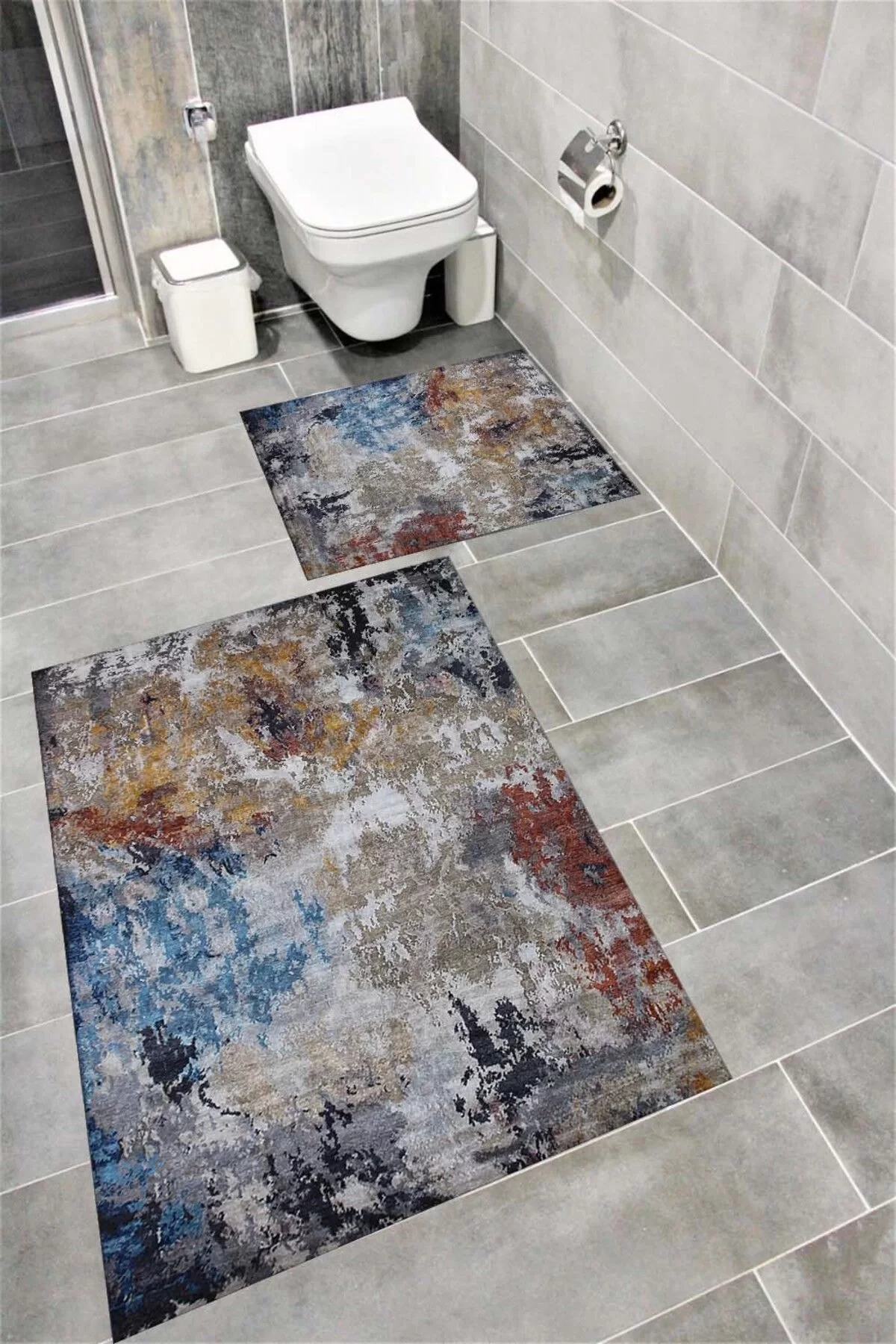 Su Emici Yumuşak Kaymaz Taban Sünger Dolgulu Yıkanabilir Dekoratif Banyo Paspası 1236