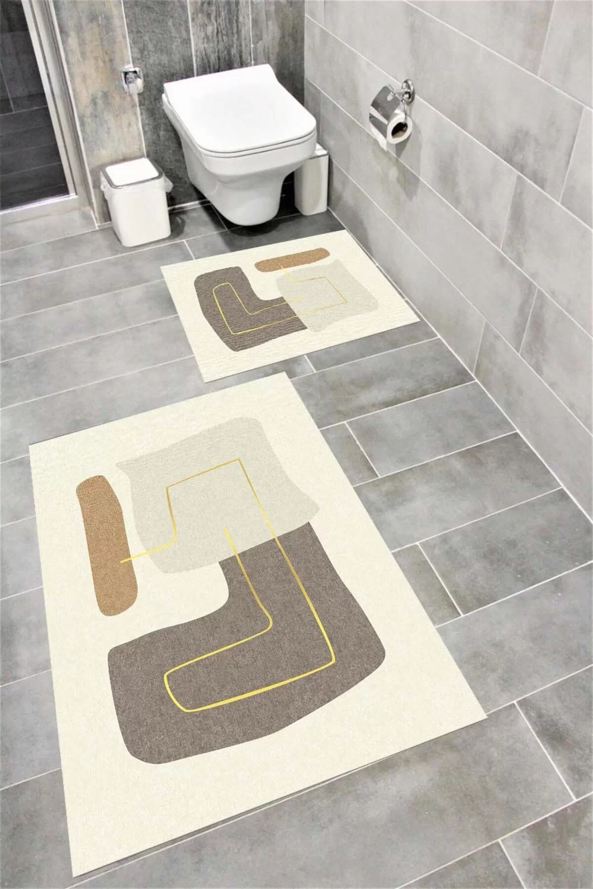Su Emici Yumuşak Kaymaz Taban Sünger Dolgulu Yıkanabilir Dekoratif Banyo Paspası-1151