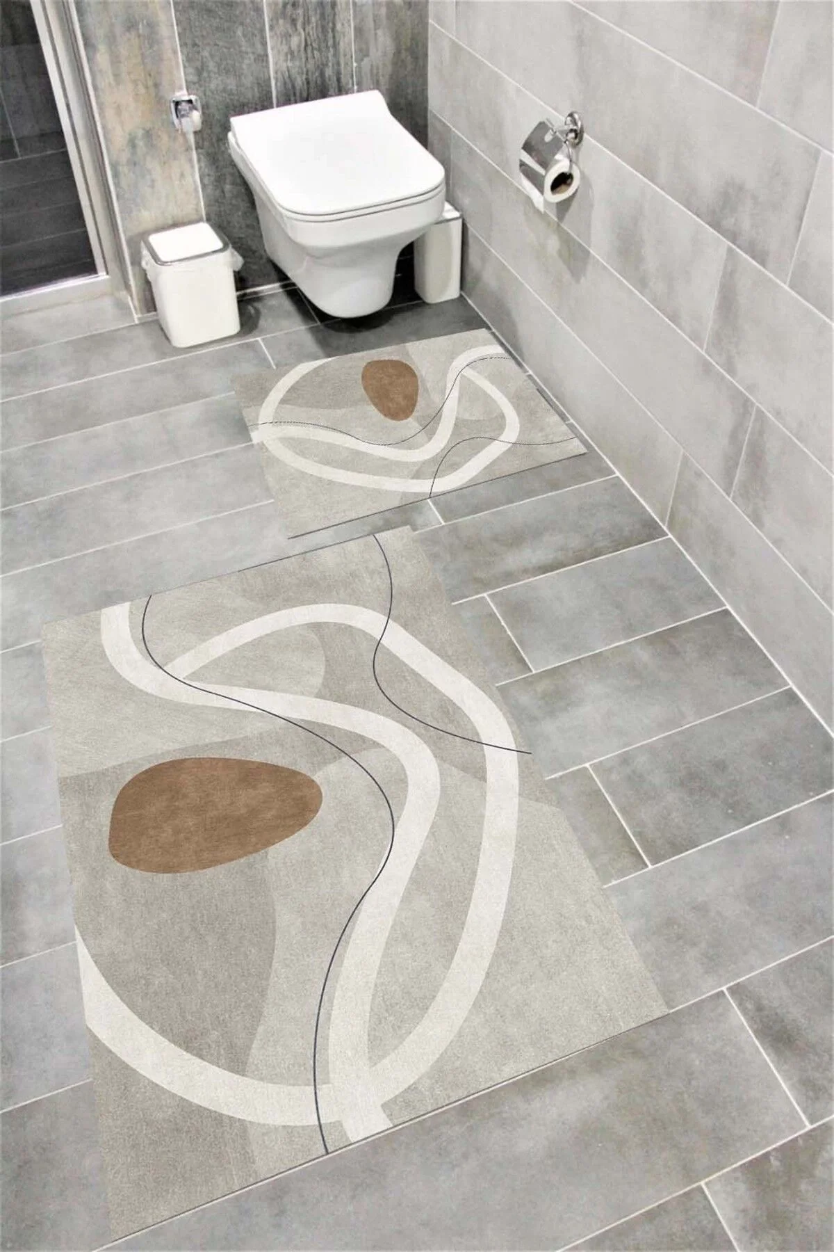 Su Emici Yumuşak Kaymaz Taban Sünger Dolgulu Yıkanabilir Dekoratif Banyo Paspası-1133