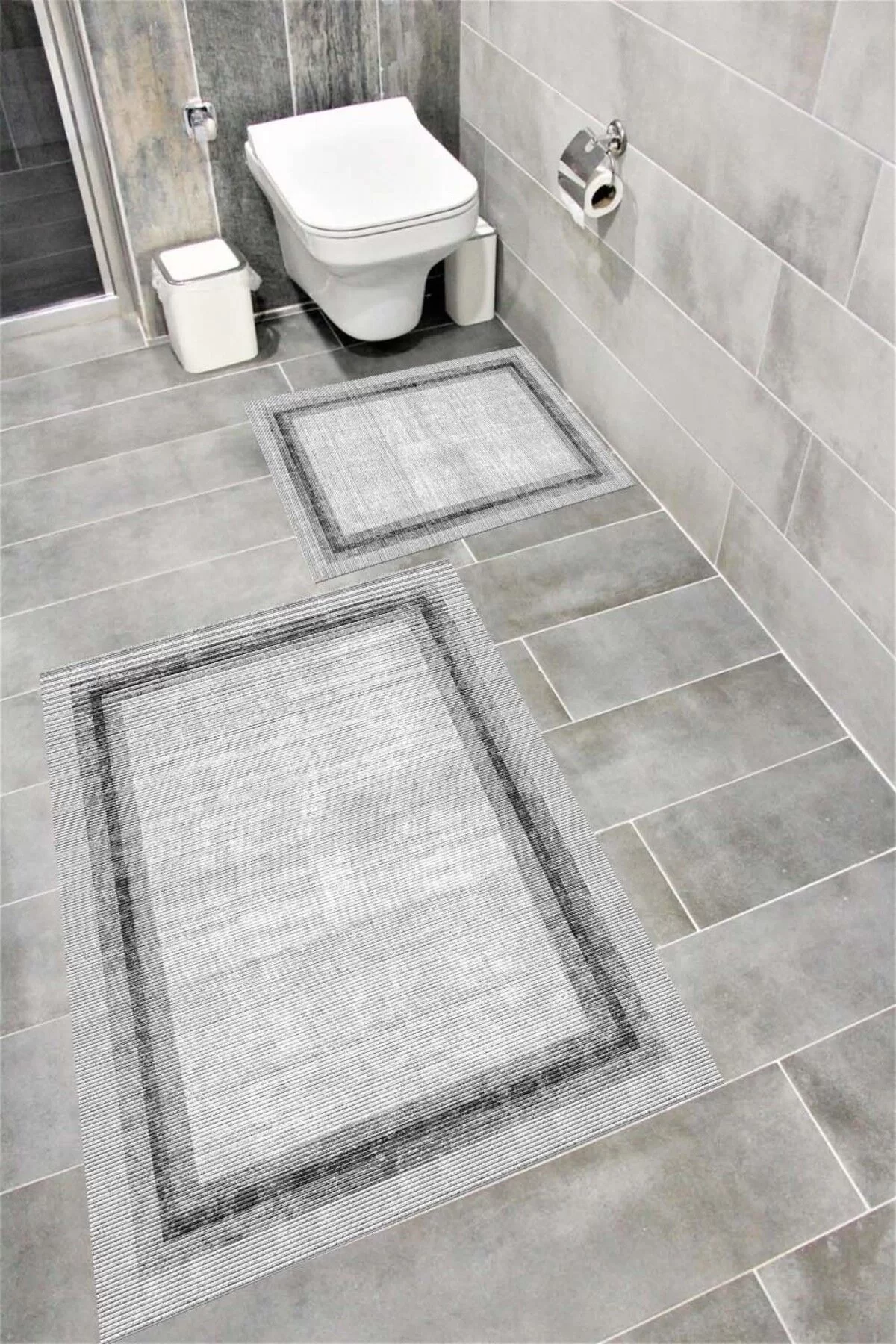 Su Emici Yumuşak Kaymaz Taban Sünger Dolgulu Yıkanabilir Dekoratif Banyo Paspası 1161