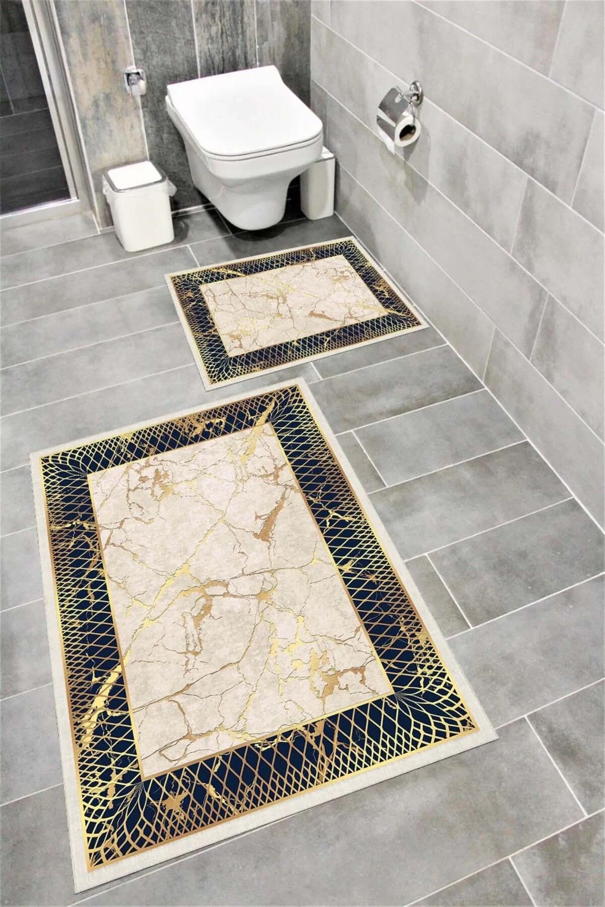Su Emici Yumuşak Kaymaz Taban Sünger Dolgulu Yıkanabilir Dekoratif Banyo Paspası-1169