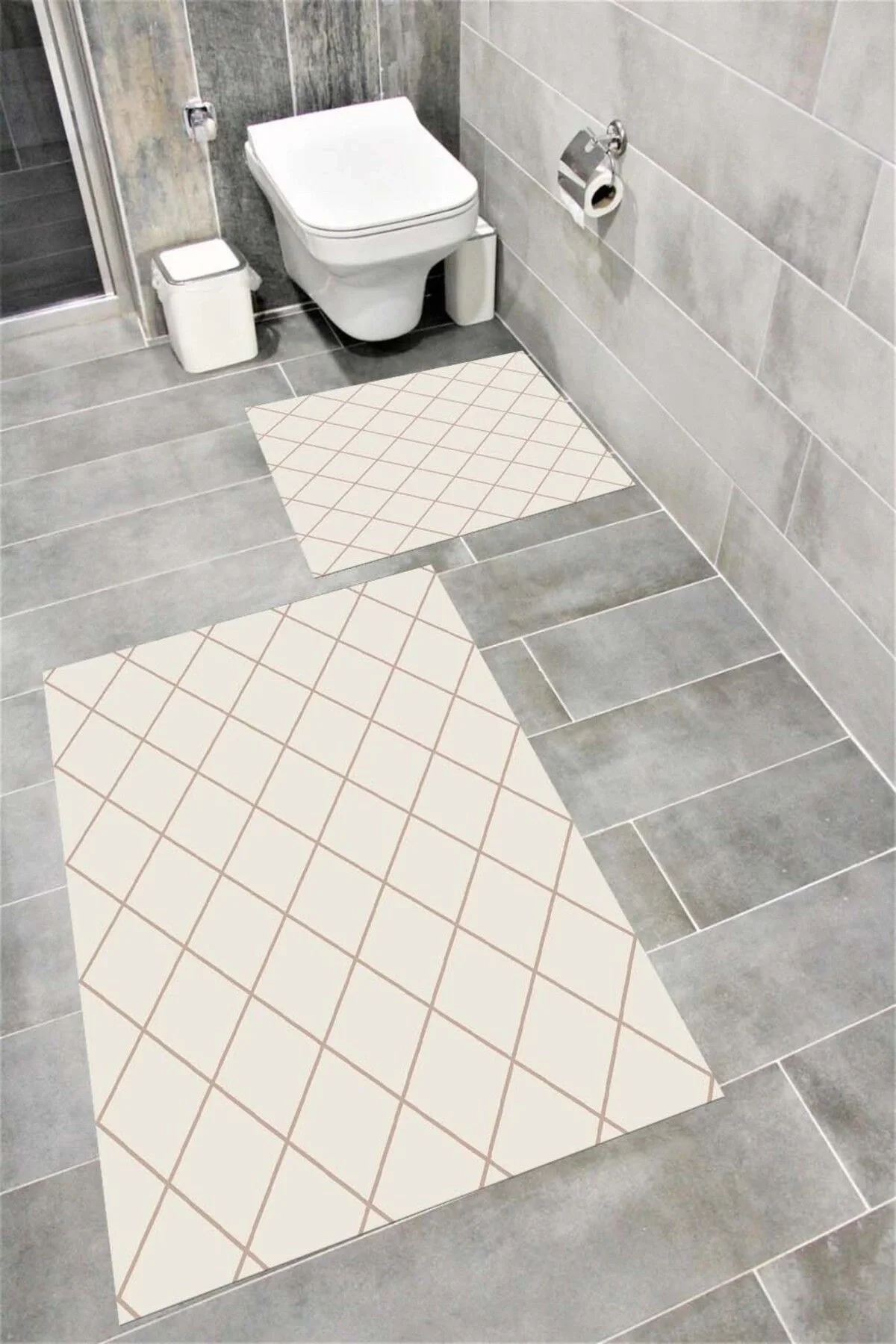 Su Emici Yumuşak Kaymaz Taban Sünger Dolgulu Yıkanabilir Dekoratif Banyo Paspası-1162