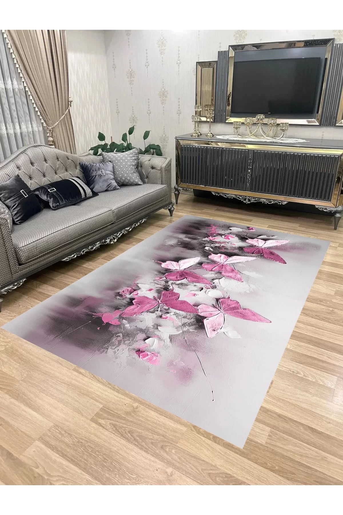 Yıkanabilir Kaymaz Taban Halı Mutfak Dekor Yolluk Koridor Halısı Salon Halısı KELEBEKETKİSİPUDRA