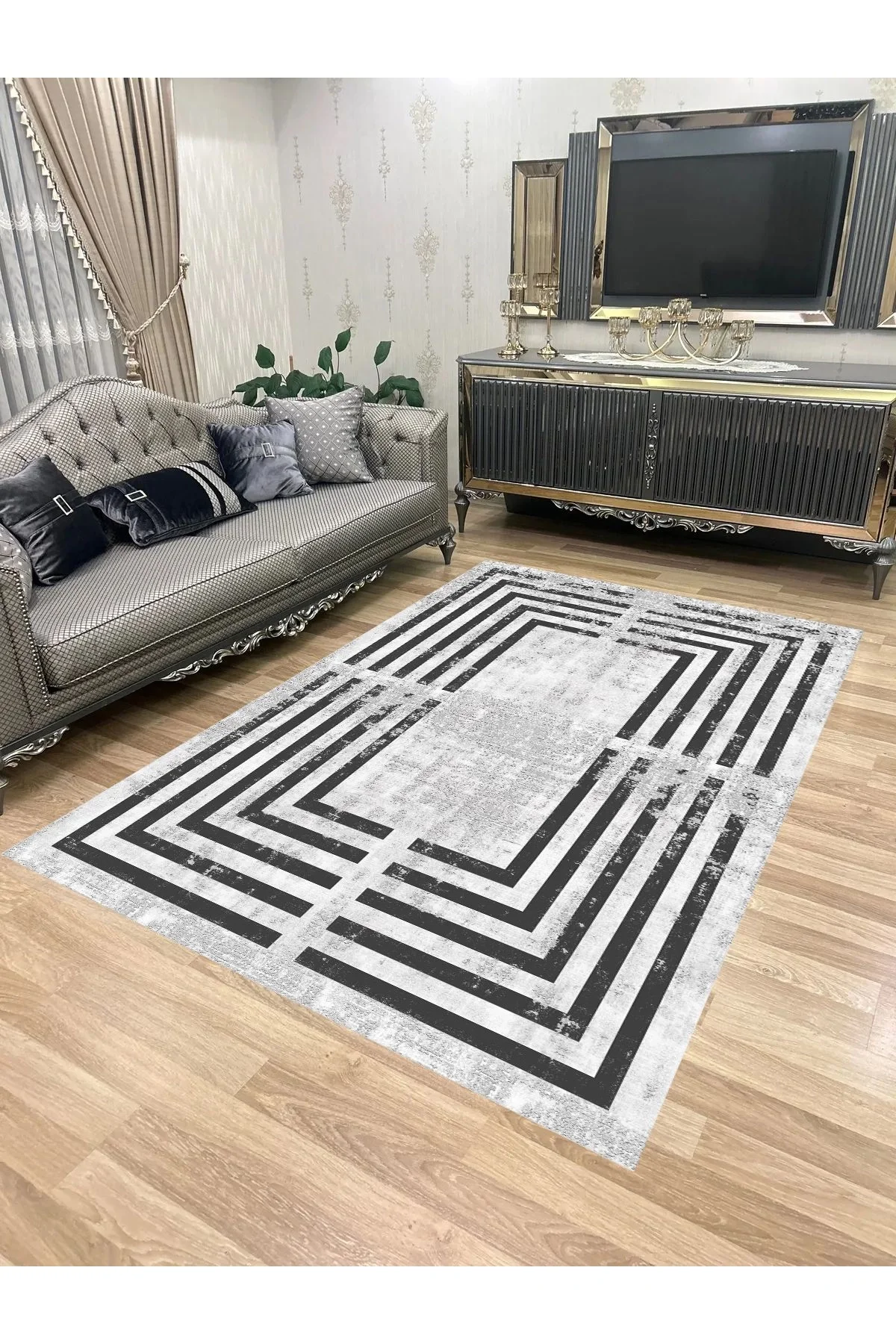 Yıkanabilir Kaymaz Taban Halı Mutfak Dekor Yolluk Koridor Halısı Salon Halısı SQUARE