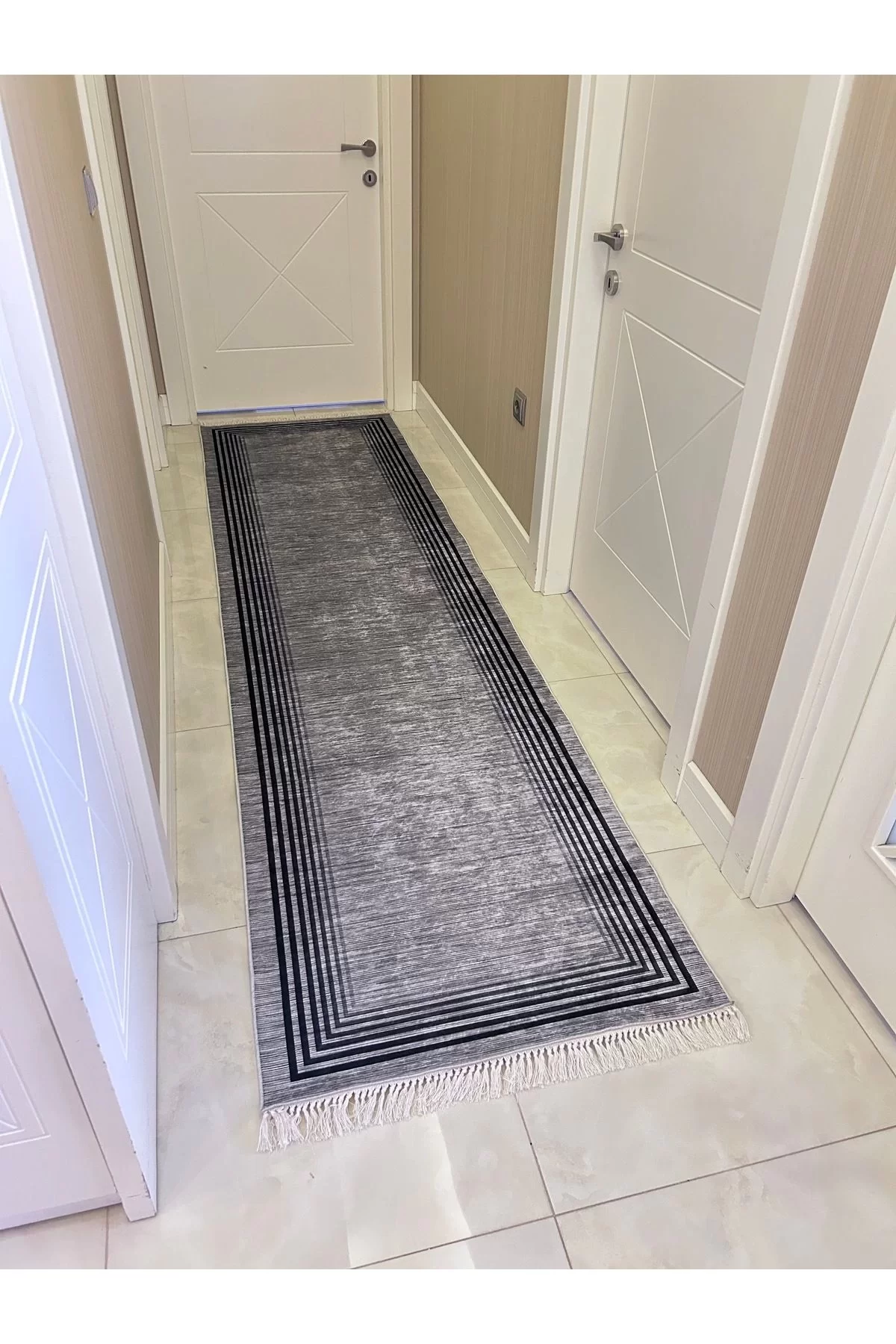 Yıkanabilir Kaymaz Taban Halı Mutfak Salon Dekor ara hol ve Yolluk Koridor Halısı-1193GRİ