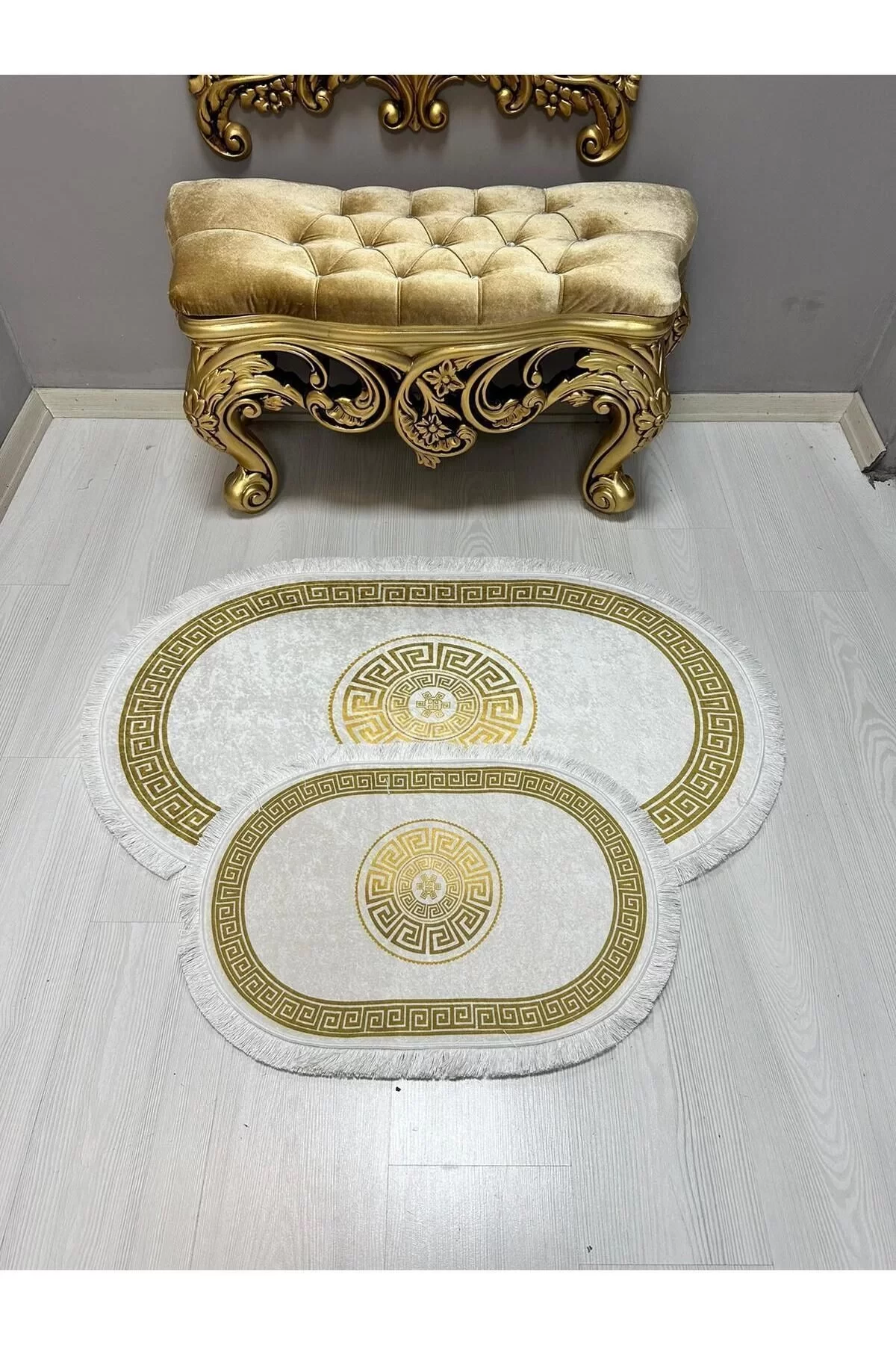 2Lİ İKİLİ BANYO PASPAS SETİ DİJİTAL BASKI KAYMAZ KEÇE TABAN BANYO PASPASI 40X60-60X100 GOLDAY