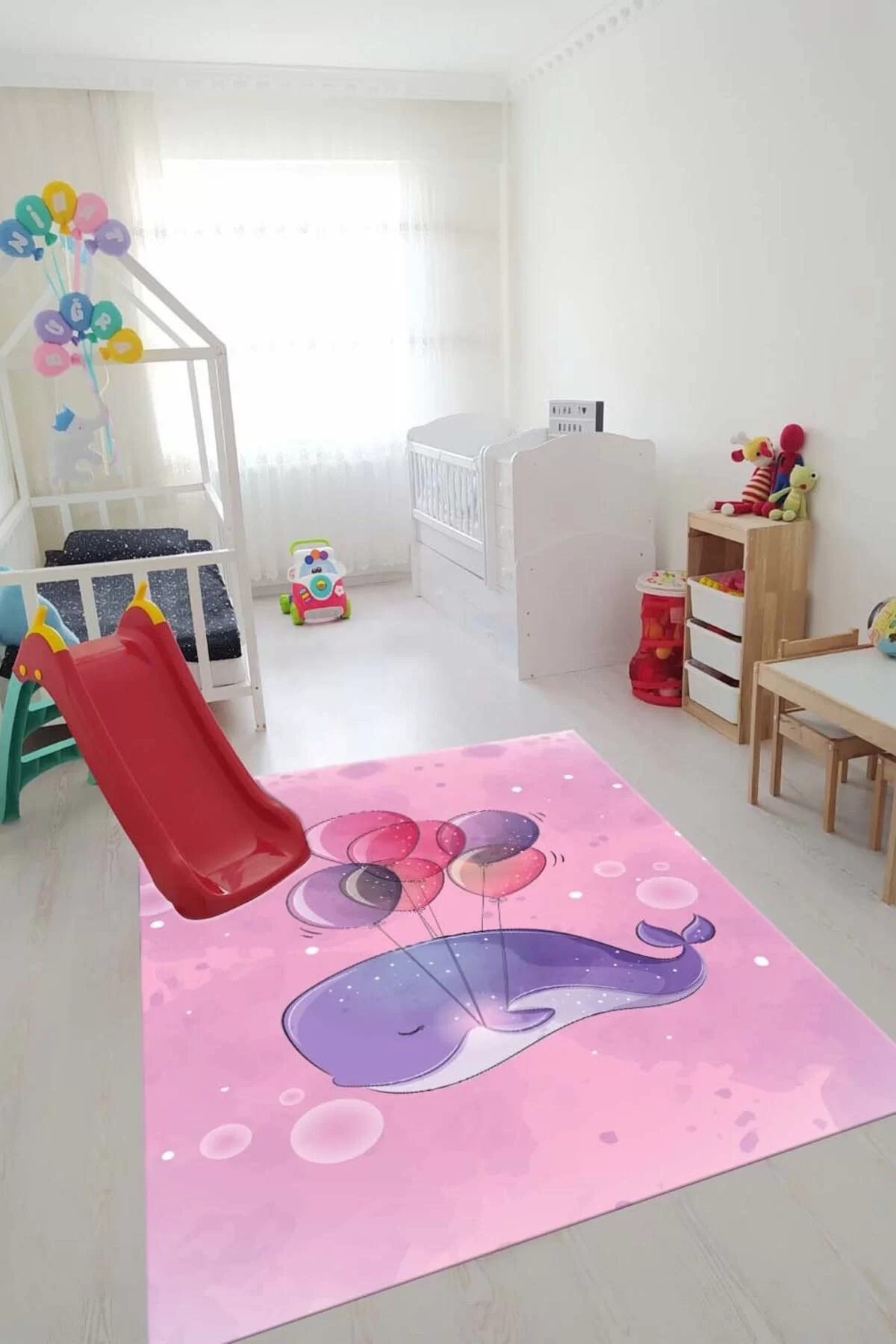 Oyun Halısı Makinede Yıkanabilir Kaymaz Taban Leke Tutmaz Antibakteriyel Çocuk Odası Halısı