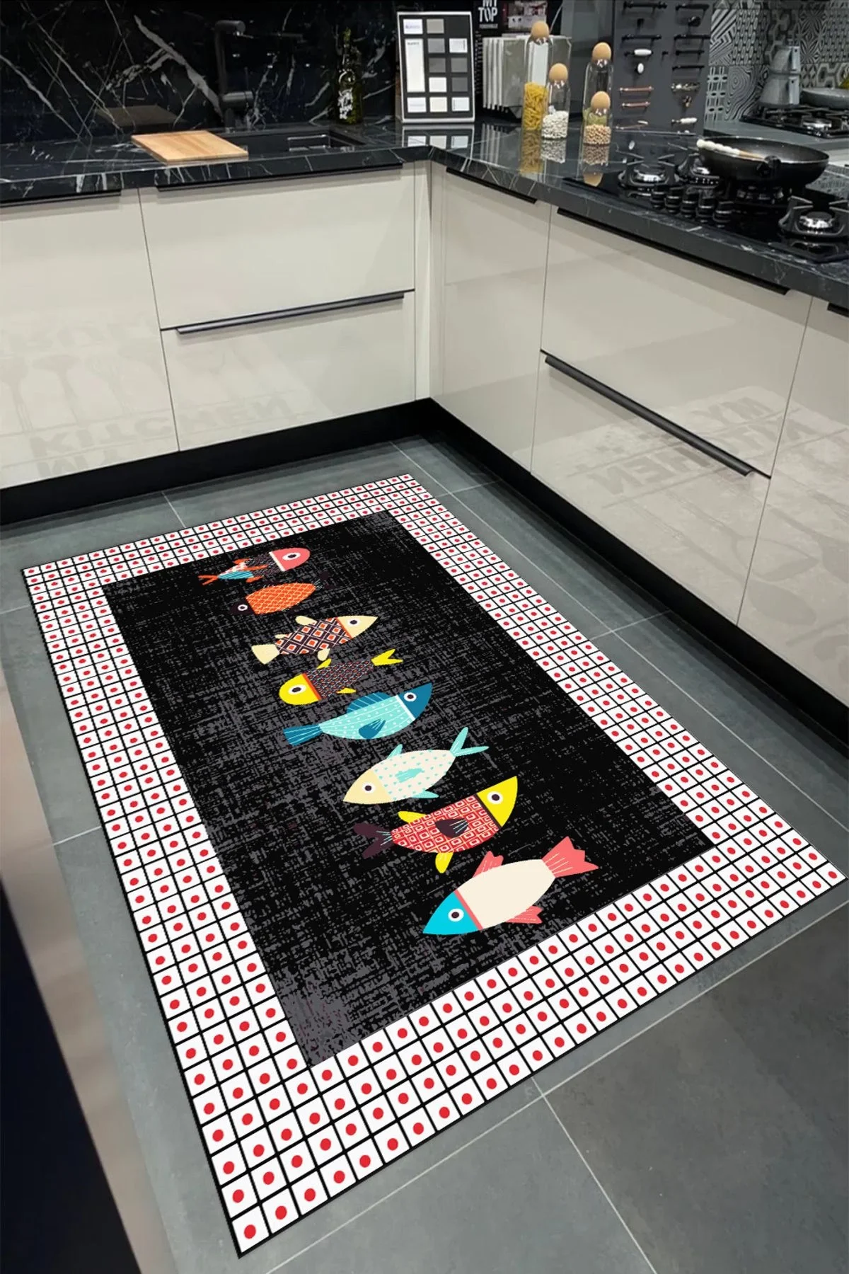 Yıkanabilir Kaymaz Taban Halı Salon Dekor Yolluk Koridor Mutfak Halısı 4004