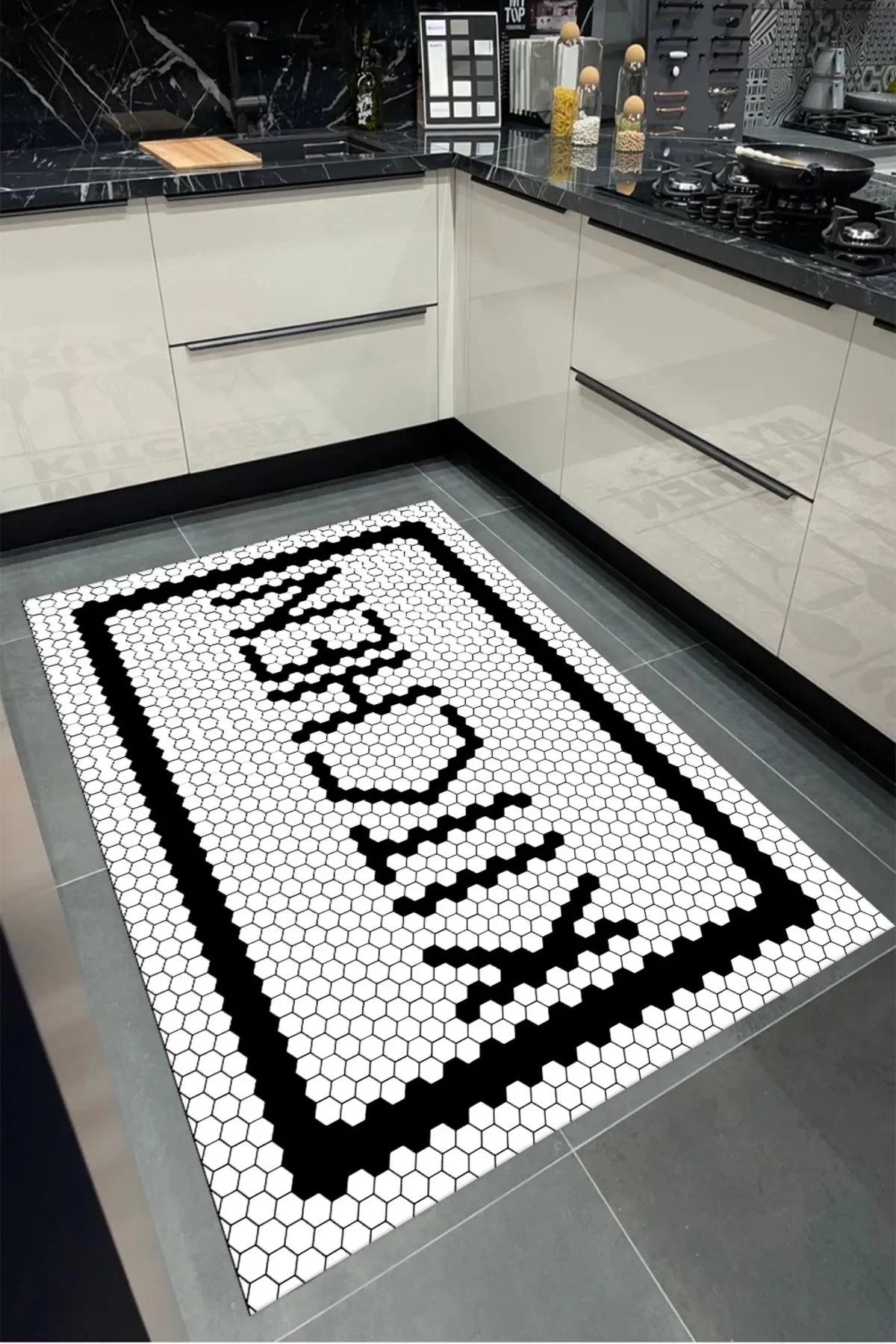 Yıkanabilir Kaymaz Taban Halı Salon Dekor Yolluk Koridor Mutfak Halısı 4002