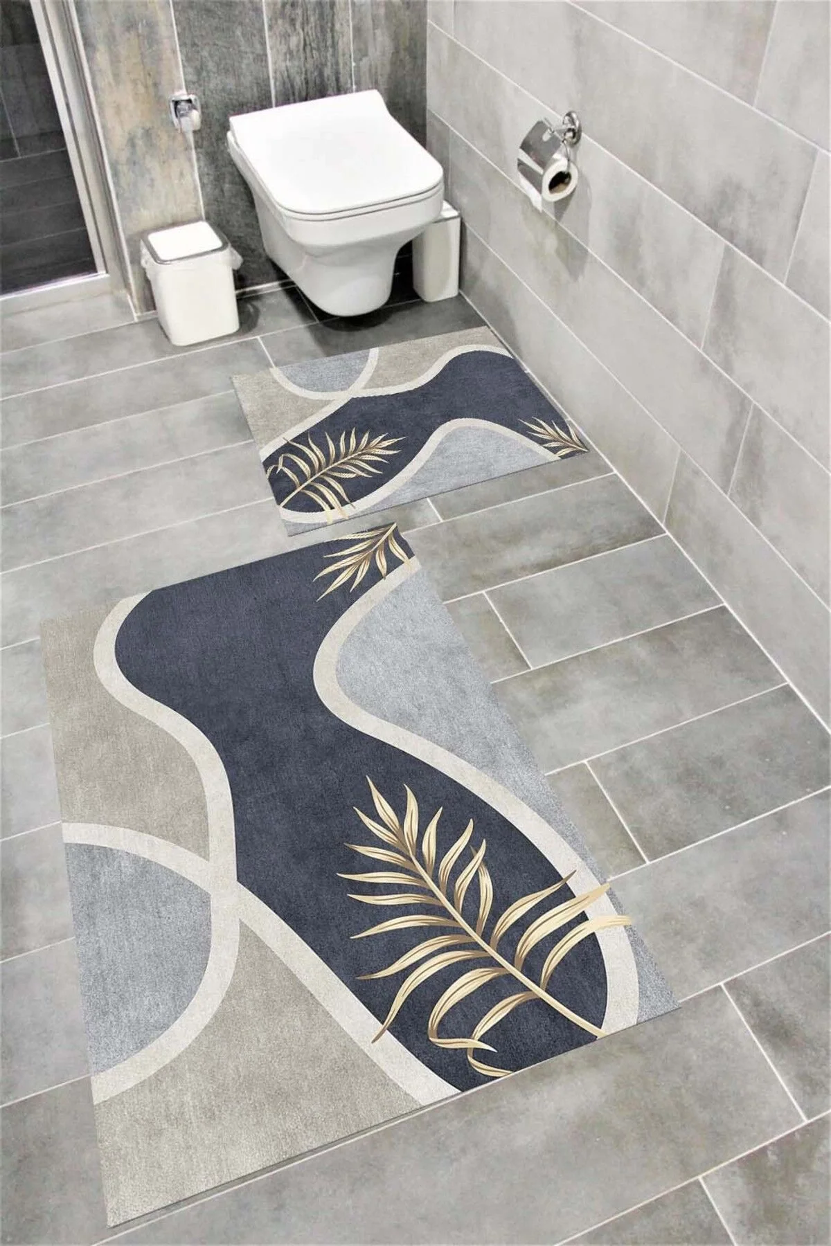 Su Emici Yumuşak Kaymaz Taban Sünger Dolgulu Yıkanabilir Dekoratif Banyo Paspası 1137