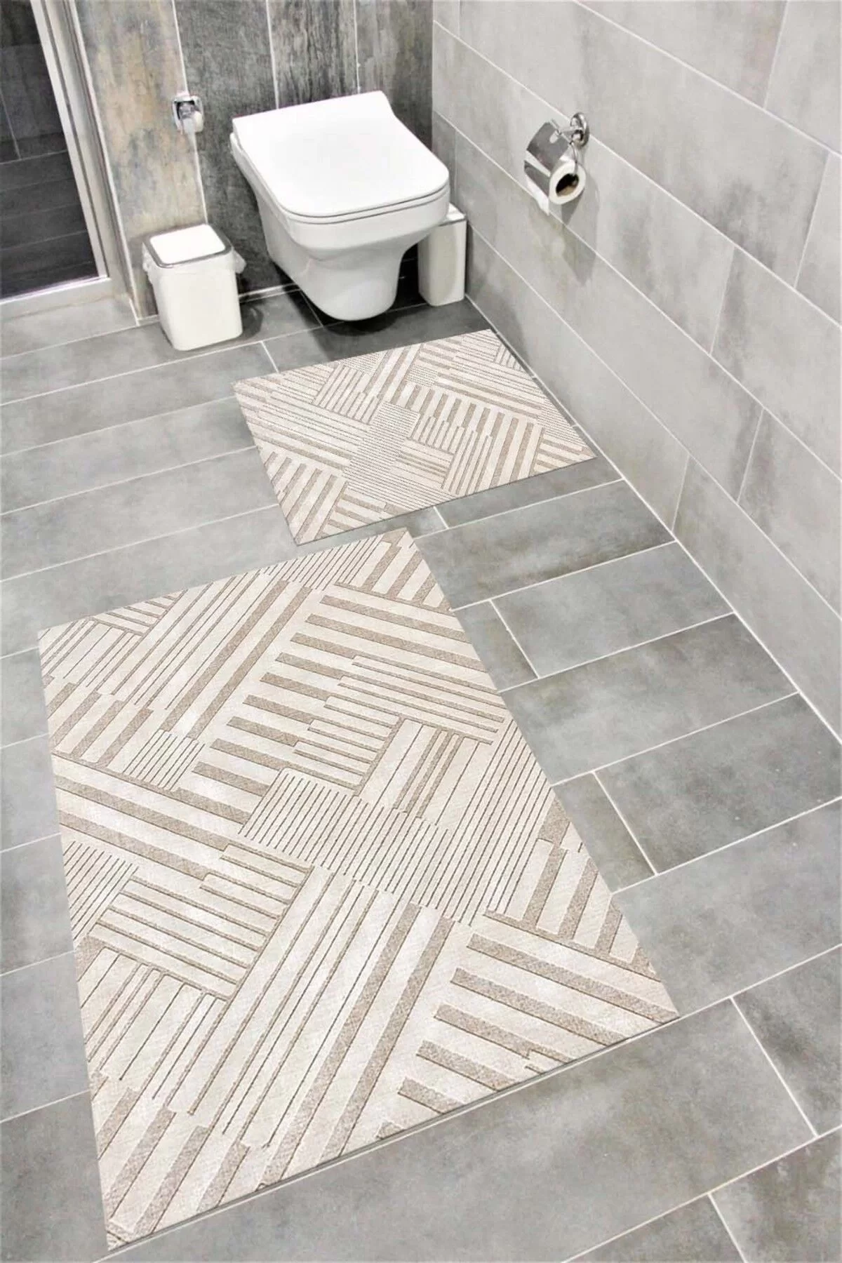 Su Emici Yumuşak Kaymaz Taban Sünger Dolgulu Yıkanabilir Dekoratif Banyo Paspası 1152