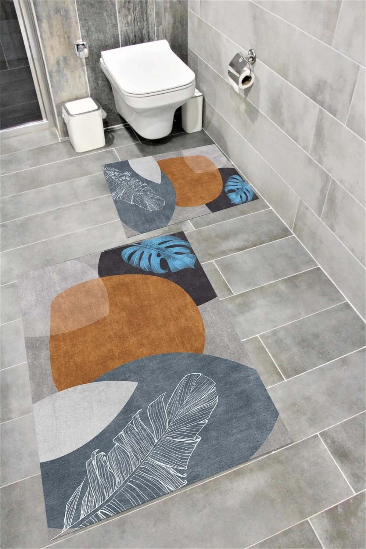 Su Emici Yumuşak Kaymaz Taban Sünger Dolgulu Yıkanabilir Dekoratif Banyo Paspası 1135