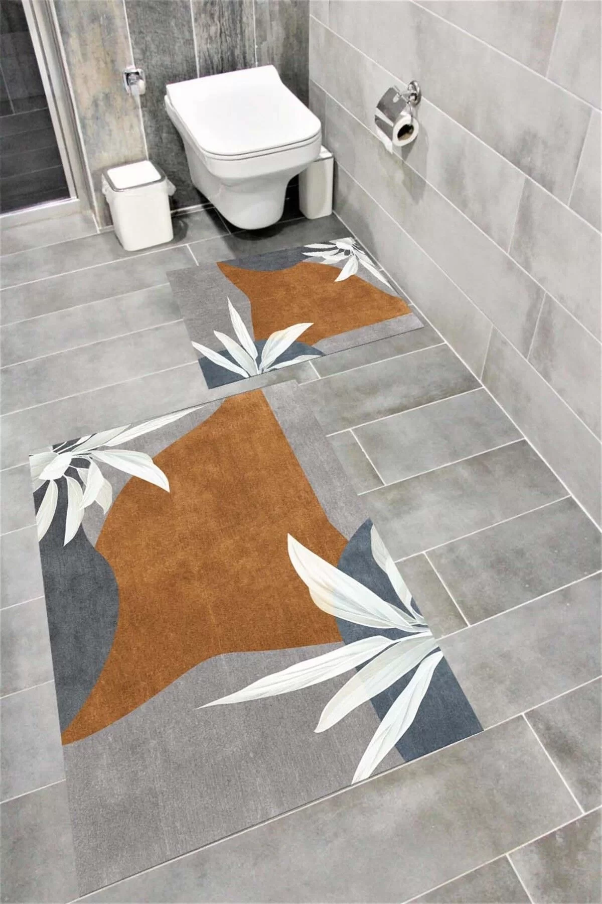 Su Emici Yumuşak Kaymaz Taban Sünger Dolgulu Yıkanabilir Dekoratif Banyo Paspası 1134